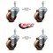 Service Caster 3 Inch High Temp Phenolic Wheel Swivel 12mm Threaded Stem Caster Set SCC SCC-TS20S314-PHSHT-M1215-4 - alternate 4
